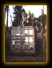 buried cargo container shelter